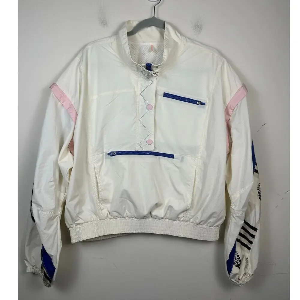 Free People Movement Track In Action Jacket Vest Ivory Combo Size XL Windbreaker